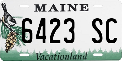 ME license plate 6423SC