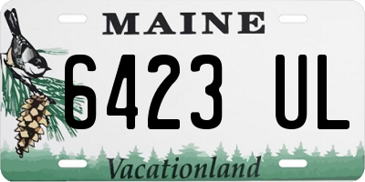 ME license plate 6423UL