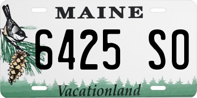ME license plate 6425SO
