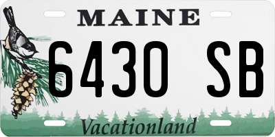 ME license plate 6430SB