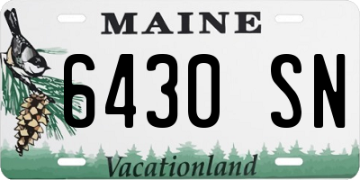 ME license plate 6430SN