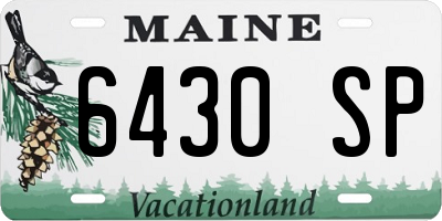ME license plate 6430SP