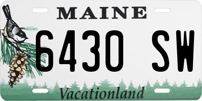 ME license plate 6430SW