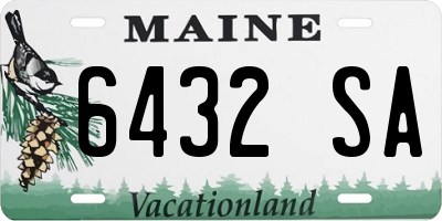 ME license plate 6432SA