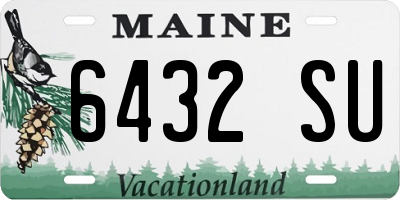 ME license plate 6432SU