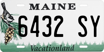 ME license plate 6432SY