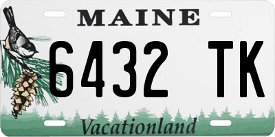 ME license plate 6432TK