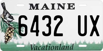 ME license plate 6432UX