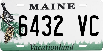 ME license plate 6432VC