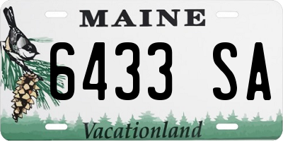 ME license plate 6433SA