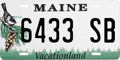 ME license plate 6433SB