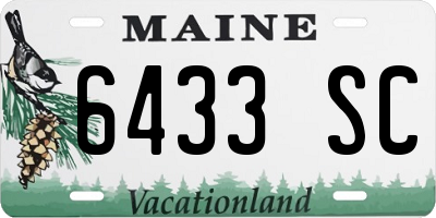 ME license plate 6433SC