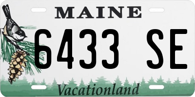 ME license plate 6433SE