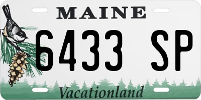 ME license plate 6433SP