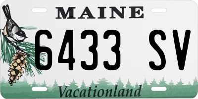 ME license plate 6433SV