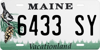 ME license plate 6433SY