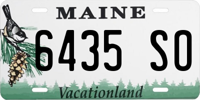 ME license plate 6435SO