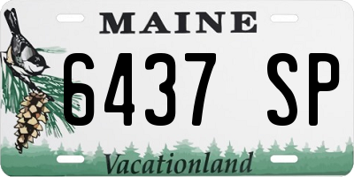 ME license plate 6437SP