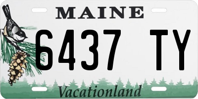 ME license plate 6437TY