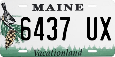 ME license plate 6437UX