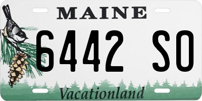 ME license plate 6442SO