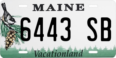 ME license plate 6443SB