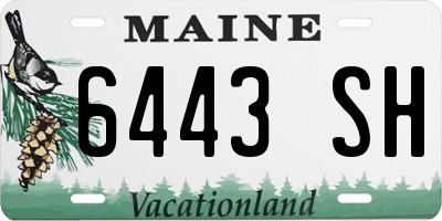 ME license plate 6443SH