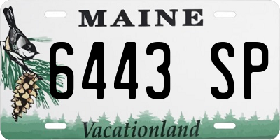 ME license plate 6443SP