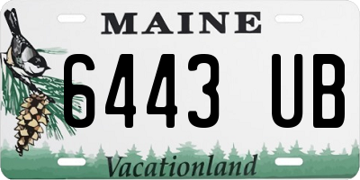 ME license plate 6443UB