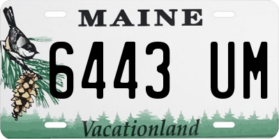 ME license plate 6443UM