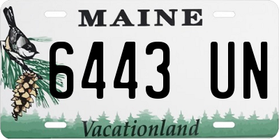ME license plate 6443UN