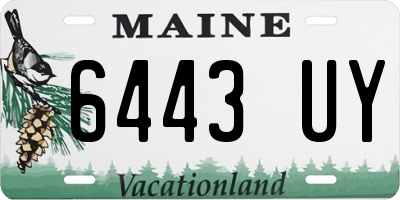 ME license plate 6443UY