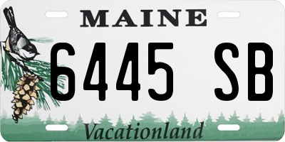 ME license plate 6445SB