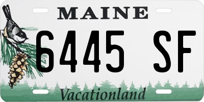 ME license plate 6445SF