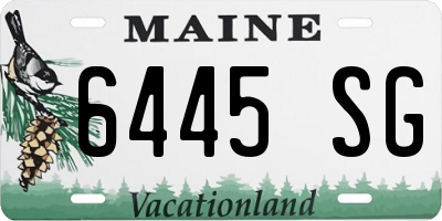 ME license plate 6445SG