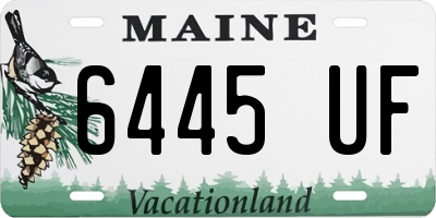 ME license plate 6445UF