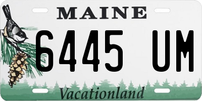 ME license plate 6445UM