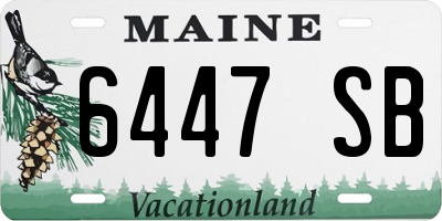 ME license plate 6447SB