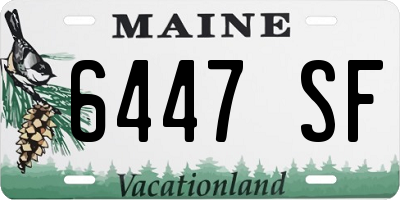 ME license plate 6447SF