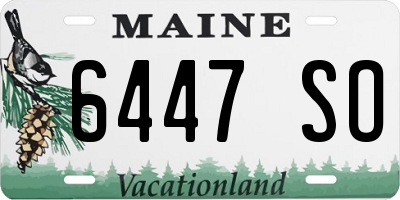 ME license plate 6447SO