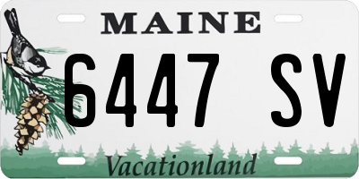 ME license plate 6447SV