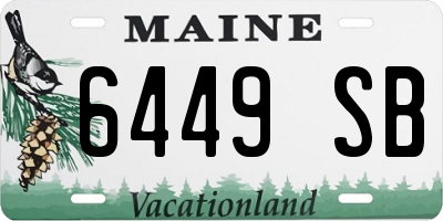 ME license plate 6449SB