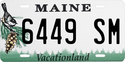 ME license plate 6449SM