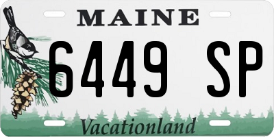 ME license plate 6449SP