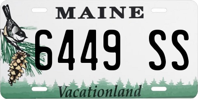 ME license plate 6449SS