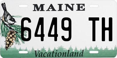 ME license plate 6449TH