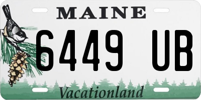 ME license plate 6449UB