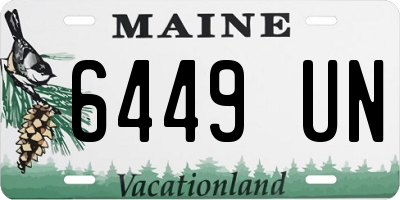 ME license plate 6449UN