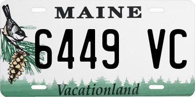 ME license plate 6449VC