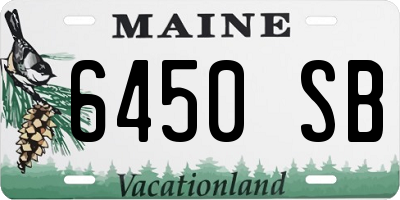 ME license plate 6450SB